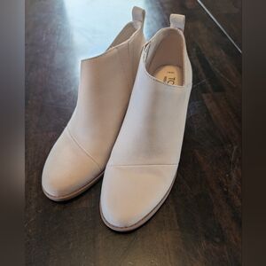 TOMS Marta Ankle Wedge Booties, Women's 7, Cream